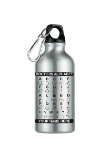 Sport-Trinkflasche Doctors Alphabet Silber