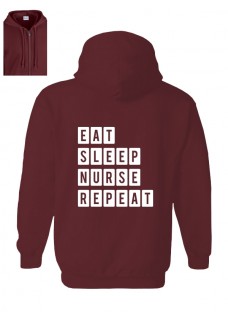 Gidan Hoodie Eat Sleep Nurse Repeat Blau