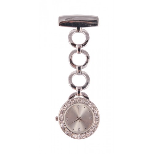 Schwesternuhr Rund Silber